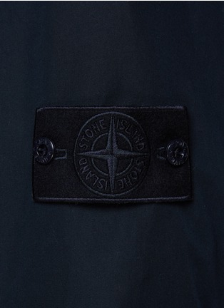  - STONE ISLAND - ‘Ghost’ Logo Badge Cotton Zip-Up Shirt Jacket