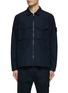Main View - Click To Enlarge - STONE ISLAND - ‘Ghost’ Logo Badge Cotton Zip-Up Shirt Jacket