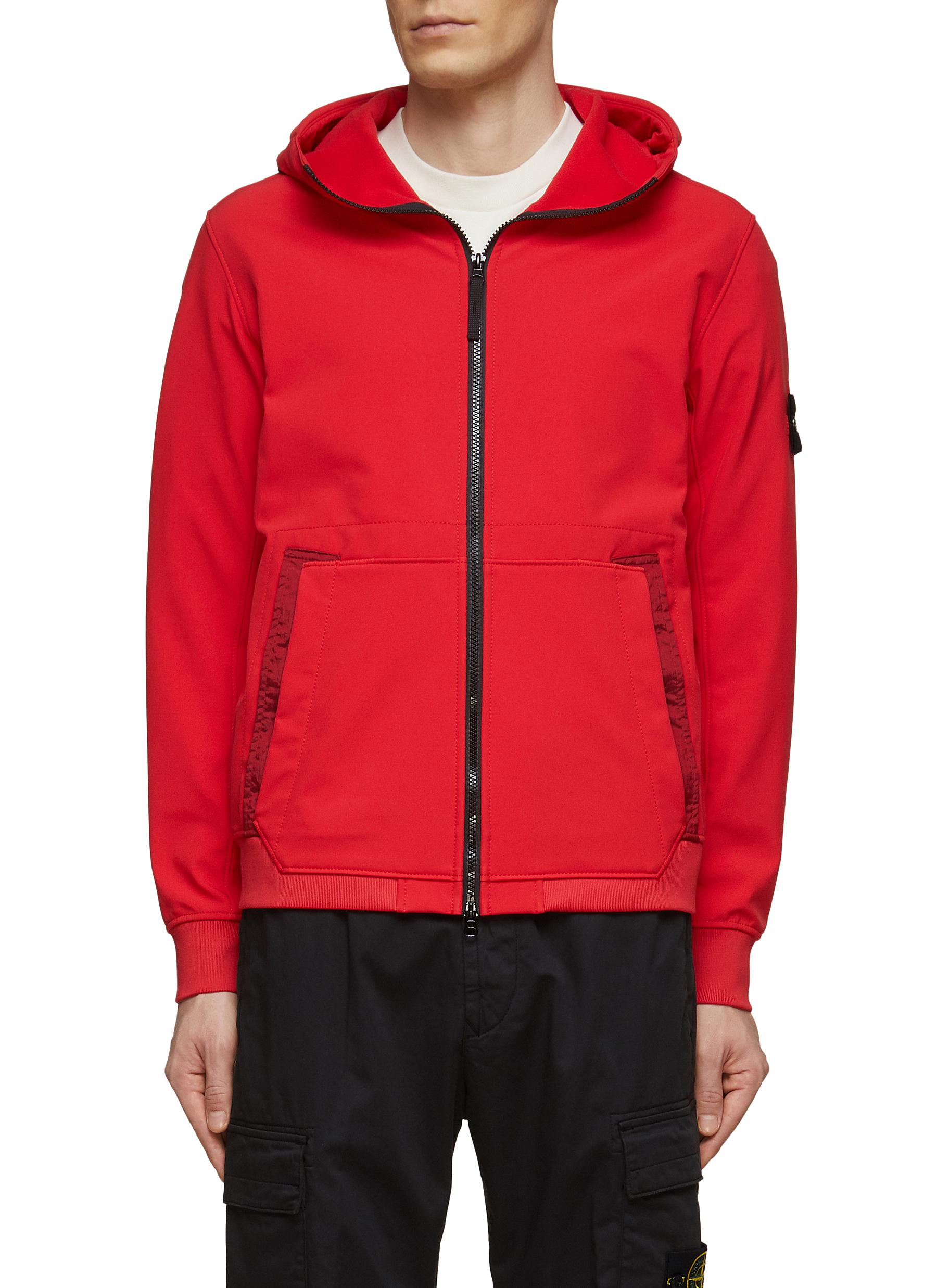 Logo Badge High Neck Hooded Jacket 