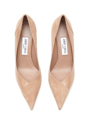 Detail View - Click To Enlarge - JIMMY CHOO - ‘75 CASS’ PATENT SUEDE PUMPS