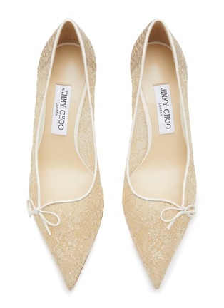 Detail View - Click To Enlarge - JIMMY CHOO - ‘65 CIBELLE' METALLIC SUMMER LACE NAPPA LEATHER PUMPS