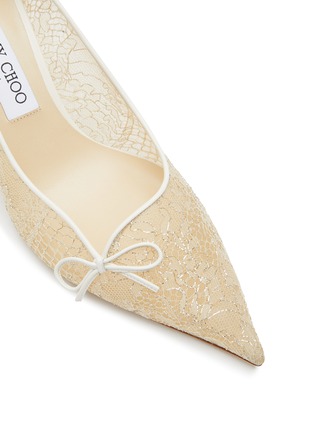 Detail View - Click To Enlarge - JIMMY CHOO - ‘65 CIBELLE' METALLIC SUMMER LACE NAPPA LEATHER PUMPS