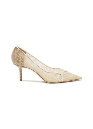 Main View - Click To Enlarge - JIMMY CHOO - ‘65 CIBELLE' METALLIC SUMMER LACE NAPPA LEATHER PUMPS