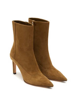 Detail View - Click To Enlarge - JIMMY CHOO - ‘Mavie’ Suede Point Toe Heeled Boots