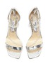 JIMMY CHOO - ‘100 NEENA’ CANDY WRAP CRYSTAL CHAINS LEATHER SANDALS