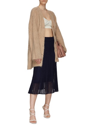 Figure View - Click To Enlarge - VINCE - Godet Organic Cotton Crochet Skirt