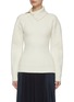Main View - Click To Enlarge - JIL SANDER - BUTTON DETAIL HIGH NECK FINE MERINO SILK BOILED WOOL SWEATER