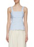 THEORY - Tied Back Draped Linene Blend Tank Top