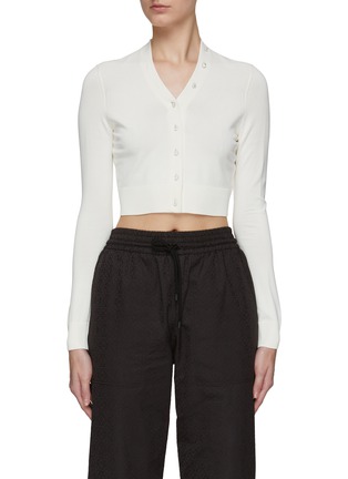 Main View - Click To Enlarge - LOEWE - LONG SLEEVE V-NECK CROPPED CARDIGAN