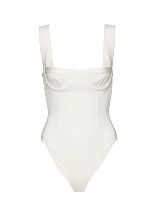 Main View - Click To Enlarge - HAIGHT - ‘GAIA’ KNITTED ONE PIECE CREPE MESH SWIMSUIT