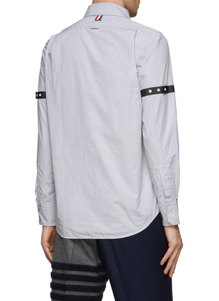 Back View - Click To Enlarge - THOM BROWNE - GROSGRAIN ARMBAND DETAIL MICRO CHEQUERED POPLIN SHIRT
