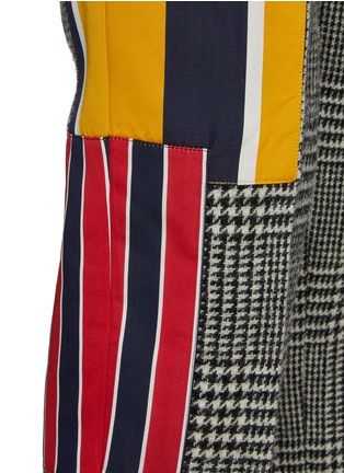  - THOM BROWNE - FLAT FRONT PATCHWORK DETAIL PRINCE OF WALES MOTIF WOOL PANTS