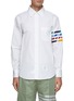 Main View - Click To Enlarge - THOM BROWNE - LONG SLEEVE STRAIGHT FIT MULTICOLOUR SILK 4 BAR POPLIN SHIRT