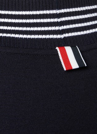  - THOM BROWNE  - V NECK STRIPED COLLAR WOOL PULLOVER