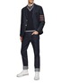 Figure View - Click To Enlarge - THOM BROWNE  - V NECK STRIPED COLLAR WOOL PULLOVER