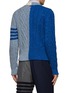 Back View - Click To Enlarge - THOM BROWNE  - 4 BAR INTARSIA FUN-MIX CABLE KNIT CARDIGAN