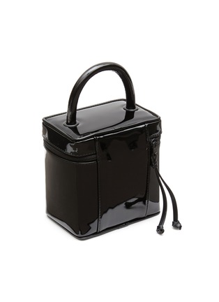 Detail View - Click To Enlarge - ACNE STUDIOS - ‘Arima’ Face Logo Plaque Patent Leather Vanity Bag