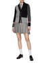 Figure View - Click To Enlarge - THOM BROWNE  - FUNMIX SHAWL COLLAR IRISH CABLE STITCH 5GG SUSTAINABLE MERINO WOOL CARDIGAN