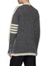 Back View - Click To Enlarge - THOM BROWNE  - V-NECK 4 BAR CONTRAST FRAMING COVERED BUTTONS 5GG DONEGAL MOHAIR CARDIGAN