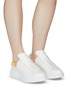 Figure View - Click To Enlarge - ALEXANDER MCQUEEN - ‘Larry’ Gradient Pixel Heel Tab Leather Oversized Sneakers