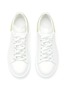 Detail View - Click To Enlarge - ALEXANDER MCQUEEN - ‘Larry’ Speckled Lace Leather Oversized Sneakers