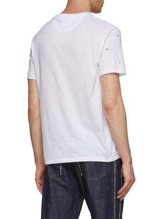 Back View - Click To Enlarge - VALENTINO GARAVANI - ALL OVER SPIKE STUDS REGULAR FIT COTTON T-SHIRT