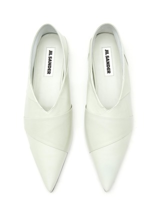 Detail View - Click To Enlarge - JIL SANDER - Leather Point Toe Ballerina Flats