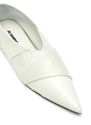 Detail View - Click To Enlarge - JIL SANDER - Leather Point Toe Ballerina Flats