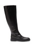 Main View - Click To Enlarge - JIL SANDER - FLAT KNIT DETAIL TALL LEATHER BOOTS