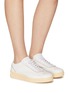 Figure View - Click To Enlarge - JIL SANDER - CONTRAST BASE FLAT CUPSOLE LOW TOP LEATHER SNEAKERS