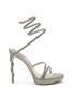 Main View - Click To Enlarge - RENÉ CAOVILLA - ‘Cleo’ Strass Coil Anklet Satin Heeled Sandals