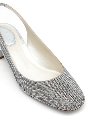 Detail View - Click To Enlarge - RENÉ CAOVILLA - 40 SATIN CHROME STRASS SLINGBACK PUMPS