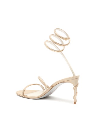  - RENÉ CAOVILLA - ‘80 CLEO’ HONEY STRASS SATIN SANDALS