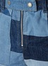  - SEA NEW YORK - ‘Diego’ Paperbag Waist Raw Hem Denim Patchwork Shorts