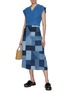 Figure View - Click To Enlarge - SEA NEW YORK - ‘DIEGO’ PATCHED DENIM MIDI SKIRT