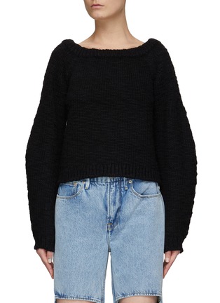 Main View - Click To Enlarge - HELMUT LANG - OFF SHOULDER CHUNKY KNIT TOP