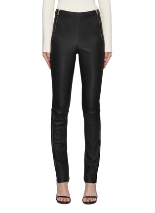 Main View - Click To Enlarge - HELMUT LANG - ZIPPER LEATHER SKINNY PANTS