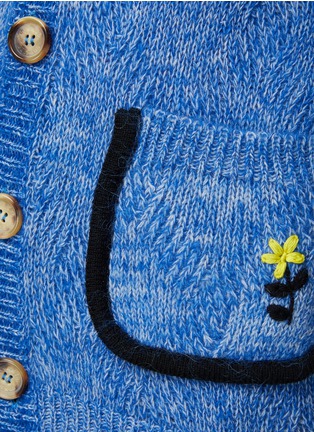  - CORMIO - ‘Renato’ Floral Detailing Wool Blend Melange Knit Oversized Cardigan