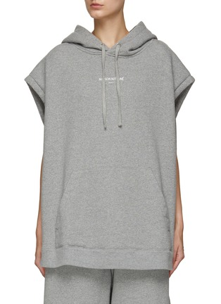 Main View - Click To Enlarge - MAISON KITSUNÉ - Cotton Loose Fit Sleeveless Drawstring Hoodie