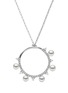 Main View - Click To Enlarge - YOKO LONDON - ‘SLEEK’ DIAMOND AKOYA PEARL 18K WHITE GOLD PENDANT NECKLACE