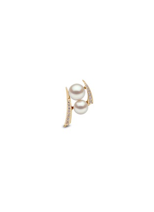 Main View - Click To Enlarge - YOKO LONDON - Trend' Diamond Freshwater Pearl 18K Gold Earrings