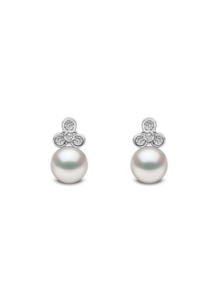 Main View - Click To Enlarge - YOKO LONDON - Trend' Diamond Freshwater Pearl 18K White Gold Earrings