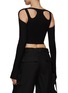 Back View - Click To Enlarge - DION LEE - Ribbed Cotton Blend Contrast Boning Long Sleeve Corset Top