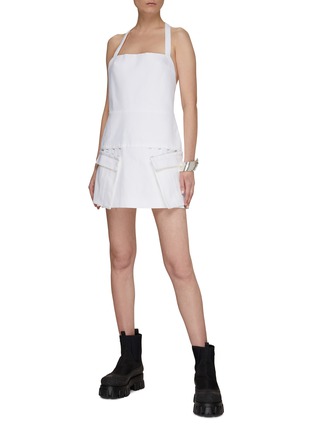 Figure View - Click To Enlarge - DION LEE - HALTER NECK BACKLESS MINI APRON DRESS