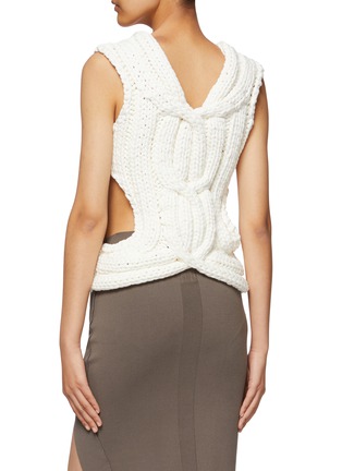 Back View - Click To Enlarge - DION LEE - Chunky Cable Knit Sleeveless Corset Top