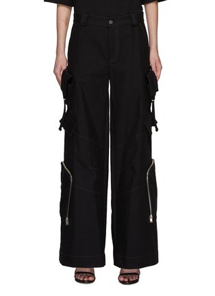Main View - Click To Enlarge - DION LEE - WIDE LEG MULTI POCKET CARGO PANTS