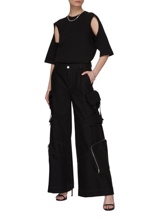 Figure View - Click To Enlarge - DION LEE - WIDE LEG MULTI POCKET CARGO PANTS