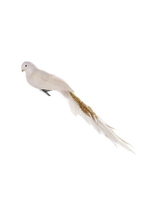 Main View - Click To Enlarge - SHISHI - Glittered Feather Bird Ornament — Cream