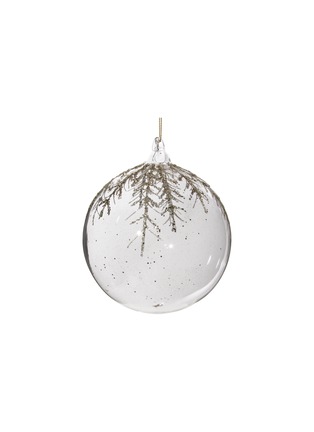 Main View - Click To Enlarge - SHISHI - GLITTER FERN GLASS BALL ORNAMENT — CLEAR/SILVER