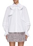Main View - Click To Enlarge - MING MA - DETACHABLE BOW PUFF SLEEVE POPLIN SHIRT